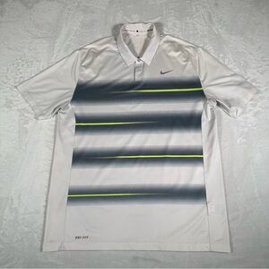 Nike Tiger Woods Polo Shirt Men L Short Sleeve Dri-Fit Stretch Embroidered GUC